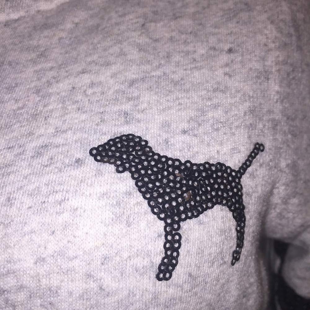 PINK Victoria’s Secret Hoodie Sequin Zip Spell Out - Picture 3 of 5